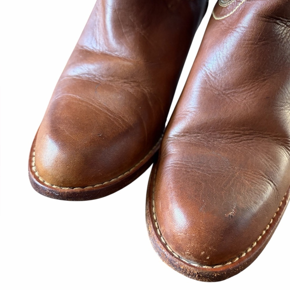 80’s Latinas Braid Vintage Leather Circle S Brazilian Campus Boot - Picture 8 of 16